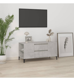 Meuble TV Gris béton 102x44,5x50 cm Bois d'ingénierie