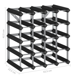 Casier à bouteilles pour 20 bouteilles Noir Bois de pin solide