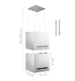 Hotte suspendue à capteur tactile LCD 37 cm Acier inoxydable