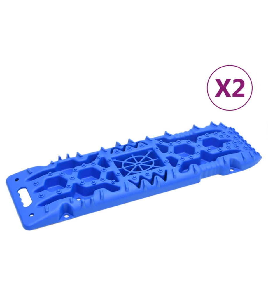 Planches de traction 2 pc Bleu 107x31x7 cm Nylon