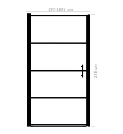 Porte de douche verre trempé dépoli 100x178 cm noir
