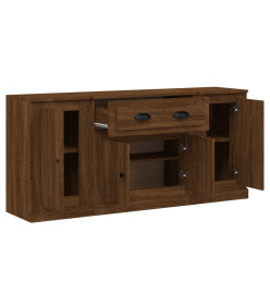 Buffets 3 pcs Chêne marron Bois d'ingénierie