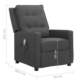 Fauteuil de massage Gris foncé Tissu