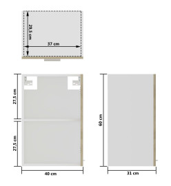 Armoire en verre suspendue Chêne sonoma 40x31x60 cm Aggloméré