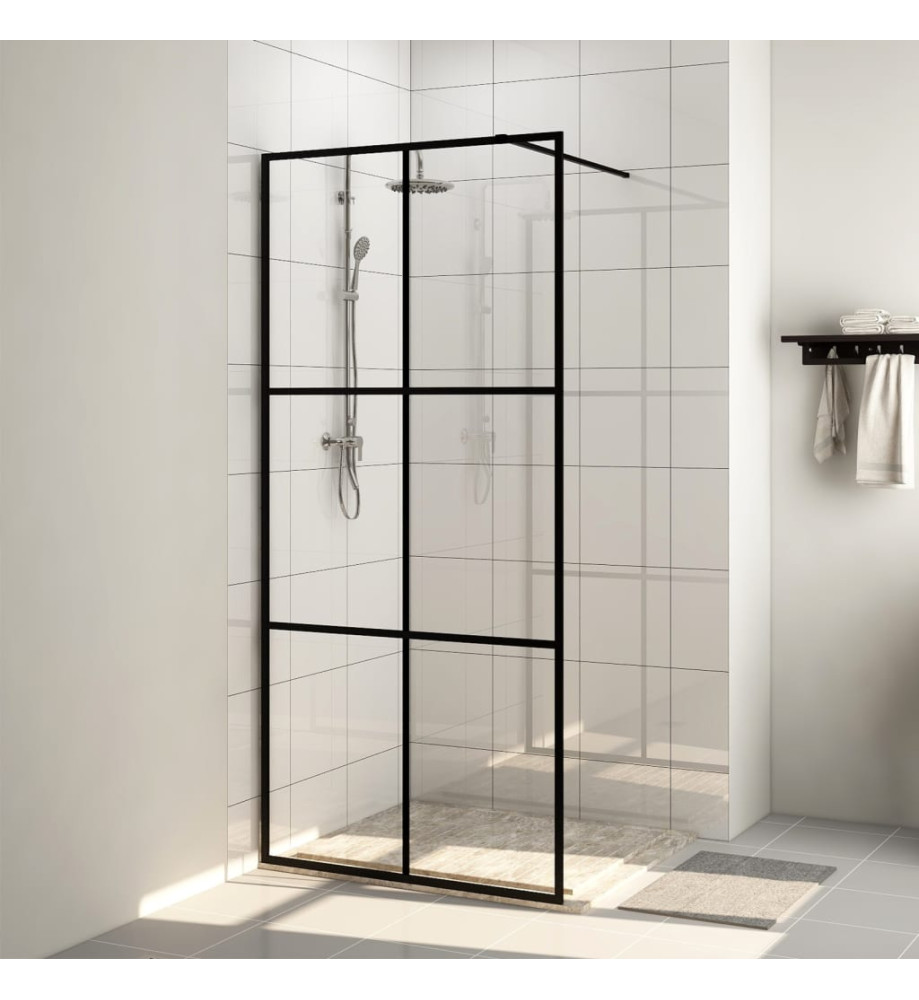 Paroi de douche avec verre ESG transparent 115x195 cm Noir