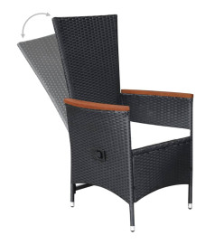 Ensemble de salle à manger de jardin 5 pcs Noir
