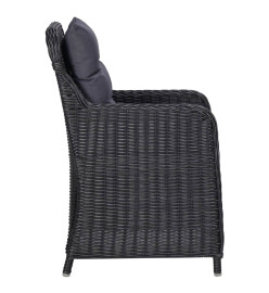 Ensemble de salle à manger de jardin 5 pcs Noir