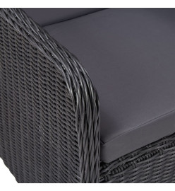 Ensemble de salle à manger de jardin 5 pcs Noir