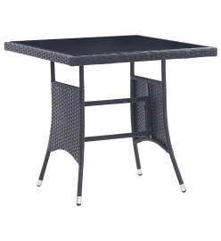 Mobilier à dîner d'extérieur 5 pcs Résine tressée Noir