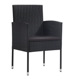 Mobilier à dîner d'extérieur 5 pcs Résine tressée Noir