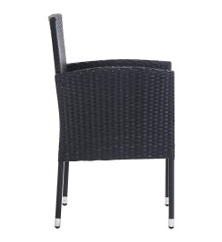 Mobilier à dîner d'extérieur 5 pcs Résine tressée Noir