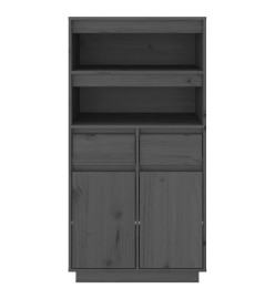 Buffet haut Gris 60x40x116,5 cm Bois massif de pin