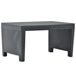 Salon de jardin 4 pcs avec coussins Plastique Anthracite