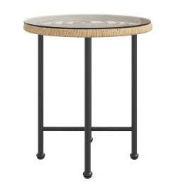 Table de salle à manger Ø50 cm Verre trempé et acier