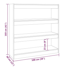 Bibliothèque/Séparateur de pièce Chêne marron 100x30x103 cm