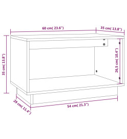 Meuble TV Noir 60x35x35 cm Bois de pin massif