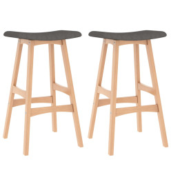 Tabourets de bar lot de 2 gris foncé tissu