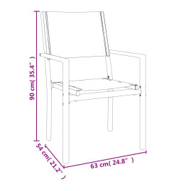 Ensemble à manger de jardin 7 pcs noir textilène et acier