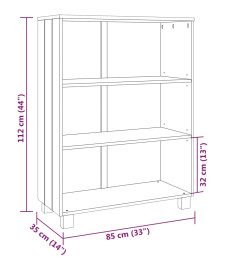 Bibliothèque HAMAR Marron miel 85x35x112 cm Bois de pin massif