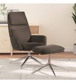 Chaise de relaxation avec tabouret Gris foncé Tissu microfibre