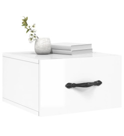 Tables de chevet murales 2 pcs blanc brillant 35x35x20 cm