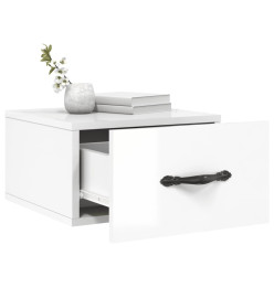 Tables de chevet murales 2 pcs blanc brillant 35x35x20 cm