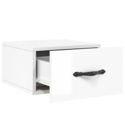 Tables de chevet murales 2 pcs blanc brillant 35x35x20 cm