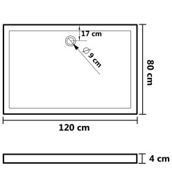 Receveur de douche avec picots Blanc 80x120x4 cm ABS