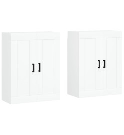 Armoires murales 2 pcs blanc bois d'ingénierie