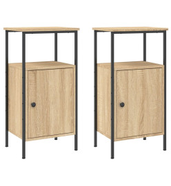 Tables de chevet 2 pcs chêne sonoma 41x31x80 cm bois ingénierie