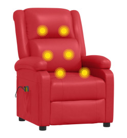 Fauteuil de massage électrique Rouge Similicuir