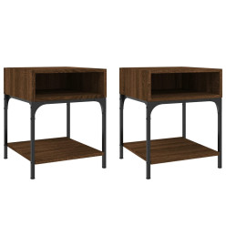 Tables de chevet 2 pcs chêne marron 40x41x50 cm bois ingénierie