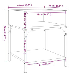 Tables de chevet 2 pcs sonoma gris 40x41x50 cm bois ingénierie