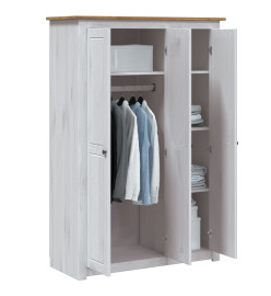 Garde-robe 3 portes Blanc 118x50x171,5cm Pin Assortiment Panama