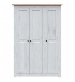 Garde-robe 3 portes Blanc 118x50x171,5cm Pin Assortiment Panama