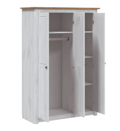 Garde-robe 3 portes Blanc 118x50x171,5cm Pin Assortiment Panama