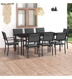 Mobilier de salle à manger d'extérieur 9 pcs Acier