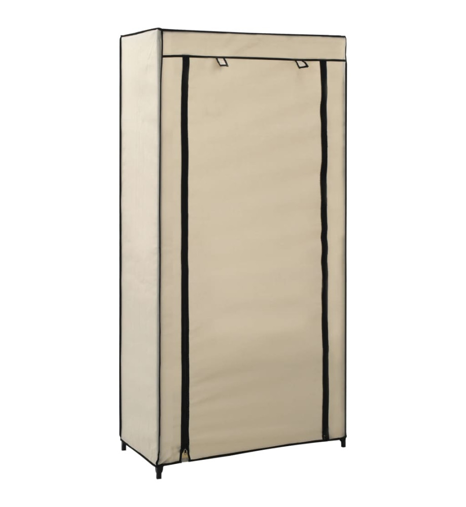 Armoire à chaussures avec housse Crème 58x28x106 cm Tissu