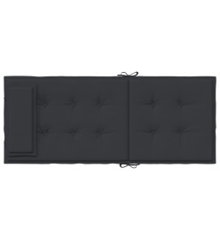 Coussins de chaise à dossier haut lot de 4 noir tissu oxford