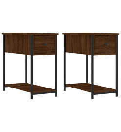 Tables de chevet 2pcs chêne marron 30x60x60cm bois d'ingénierie