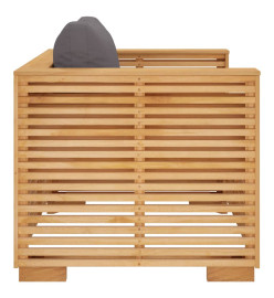 Fauteuil de jardin avec coussins gris foncé Bois de teck massif