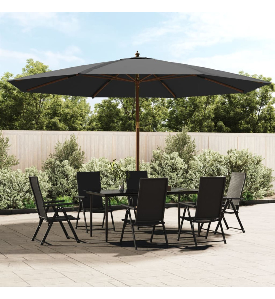 Parasol de jardin avec mât en bois anthracite 400x273 cm