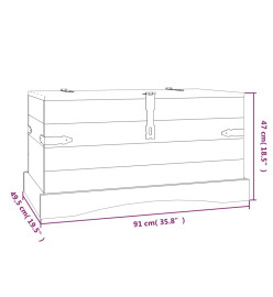 Coffre de rangement Pin mexicain Gamme Corona 91x49,5x47 cm