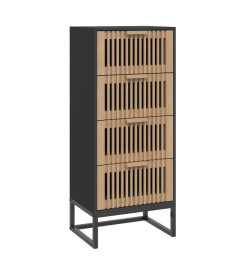 Buffet haut noir 40x30x95 cm bois d'ingénierie