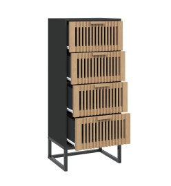 Buffet haut noir 40x30x95 cm bois d'ingénierie