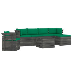 Salon palette de jardin 7 pcs avec coussins Bois de pin massif