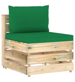 Salon de jardin 6 pcs avec coussins Bois imprégné de vert
