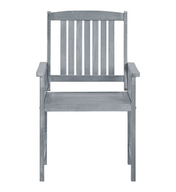 Chaises de jardin avec coussins 4 pcs Gris Bois d'acacia massif