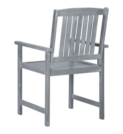 Chaises de jardin avec coussins 4 pcs Gris Bois d'acacia massif