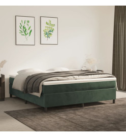 Sommier à ressorts de lit Vert foncé 160x200 cm Velours